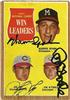 1962 Topps #58 - NL Win Leaders (Warren Spahn/Joey Jay/Jim O'Toole) on Sportscollectors.Net