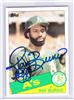 Ray Burris 1985 Topps 758 Oakland A's Athletics Cubs Expos Brewers Mets blue IP on Sportscollectors.Net