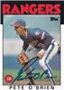 Pete O'Brien '86 Topps in blue sharpie on Sportscollectors.Net