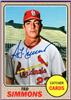 Ted Simmons auto'd 1968 Topps fantasy card on Sportscollectors.Net