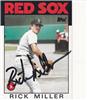 Rick Miller 1986 Topps in black sharpie on Sportscollectors.Net