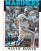 Alvin Davis 1986 Topps in blue sharpie on Sportscollectors.Net