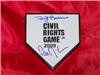 2009 Civil Rights Game Mini Home Plate signed in person by game managers Dusty Baker & Ozzie Guillen on Sportscollectors.Net