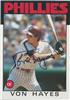 1986 Topps - 420 Von Hayes on Sportscollectors.Net