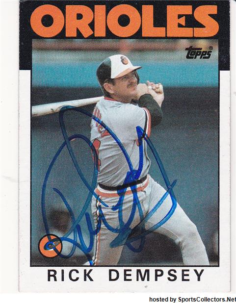 Rick Dempsey Baltimore Orioles Signed 1983 Fleer Card #58