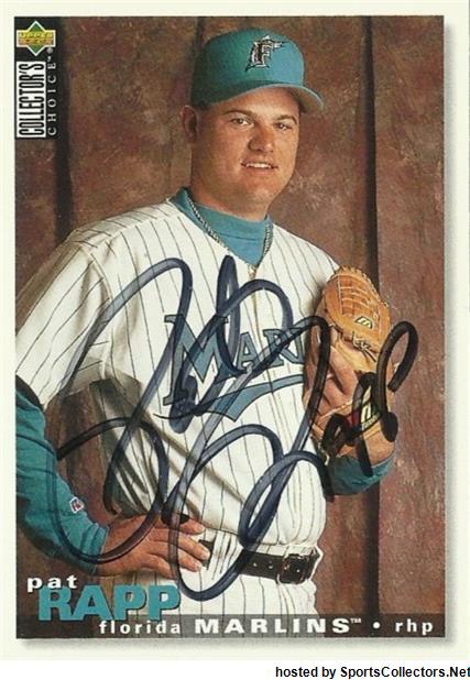 Pat Rapp autographed baseball card (Florida Marlins) 1995 Fleer Ultra #166